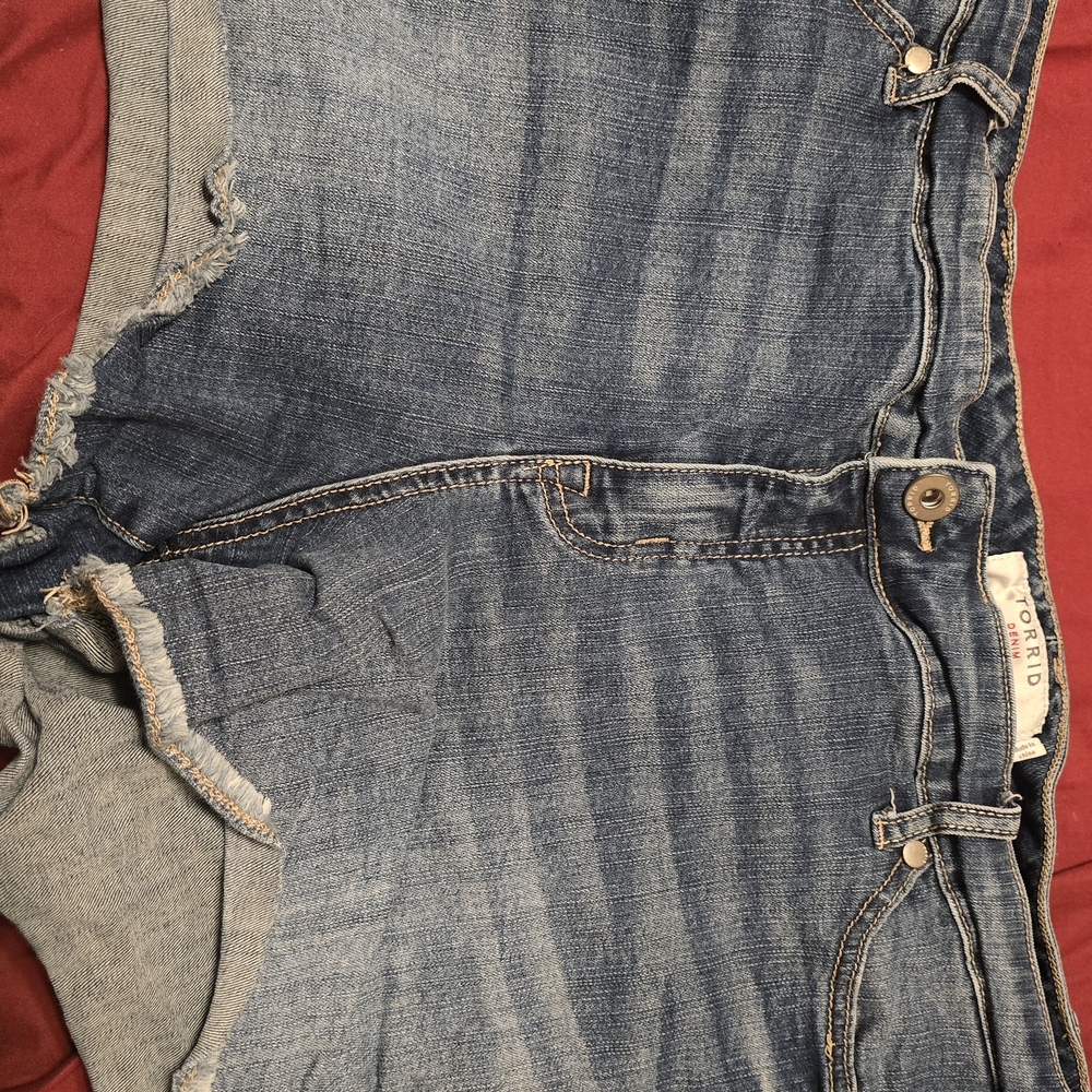 Torrid Blue Distressed Denim Overalls